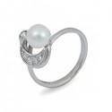 Кольцо из серебра 925 пробы с натуральным жемчугом