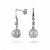 Серьги из серебра 925 пробы с натуральным жемчугом