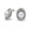 Серьги из серебра 925 пробы с натуральным жемчугом