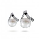 Серьги из серебра 925 пробы с натуральным жемчугом