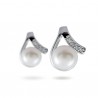 Серьги из серебра 925 пробы с натуральным жемчугом