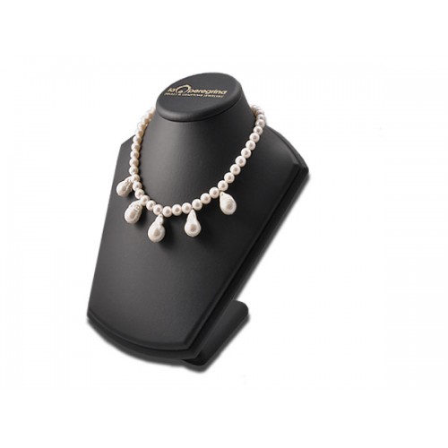 Ожерелье из белого пресноводного жемчуга с жемчугом "барокко"