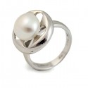 Кольцо из серебра 925 пробы с натуральным жемчугом