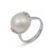 Кольцо из белого золота 750 пробы с морским жемчугом Мабе