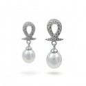 Серьги из серебра 925 пробы с натуральным жемчугом