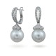 Серьги из белого золота 585 пробы с морским жемчугом и бриллиантами