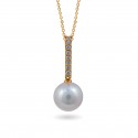 Подвеска из золота 750 с морским жемчугом Акойя и бриллиантами