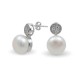 Серьги из серебра 925 пробы с натуральным жемчугом
