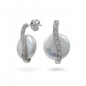 Серьги из серебра 925 пробы с натуральным жемчугом