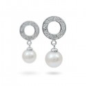Серьги из серебра 925 пробы с натуральным жемчугом