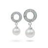 Серьги из серебра 925 пробы с натуральным жемчугом