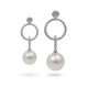 Серьги из белого золота 585 пробы с натуральным жемчугом и бриллиантами