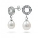 Серьги из серебра 925 пробы с натуральным жемчугом