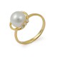 Кольцо из золота 750 пробы с натуральным жемчугом и бриллиантами