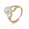 Кольцо из золота 585 пробы с натуральным жемчугом