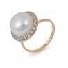 Кольцо из золота 585 пробы с натуральным жемчугом